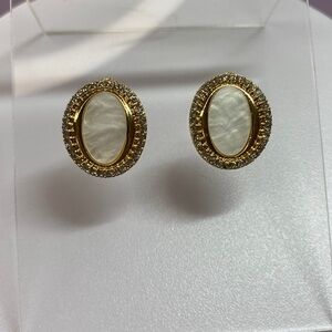 18k Gold Plated round Zircon white stone